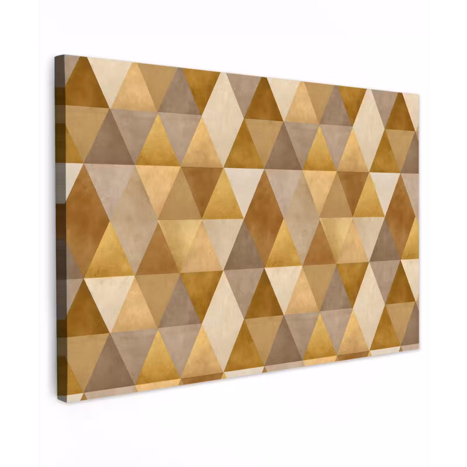 Canvas schilderij - Geometrisch - Driehoek - Goud — 1