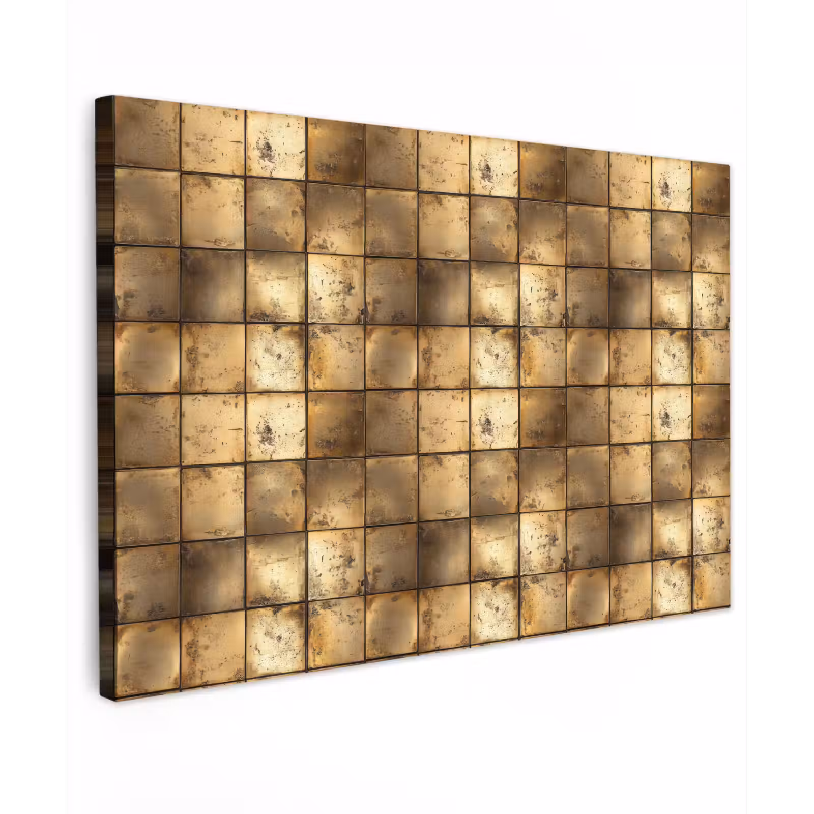 Canvas schilderij - Geometrisch - Tegels - Goud — 1
