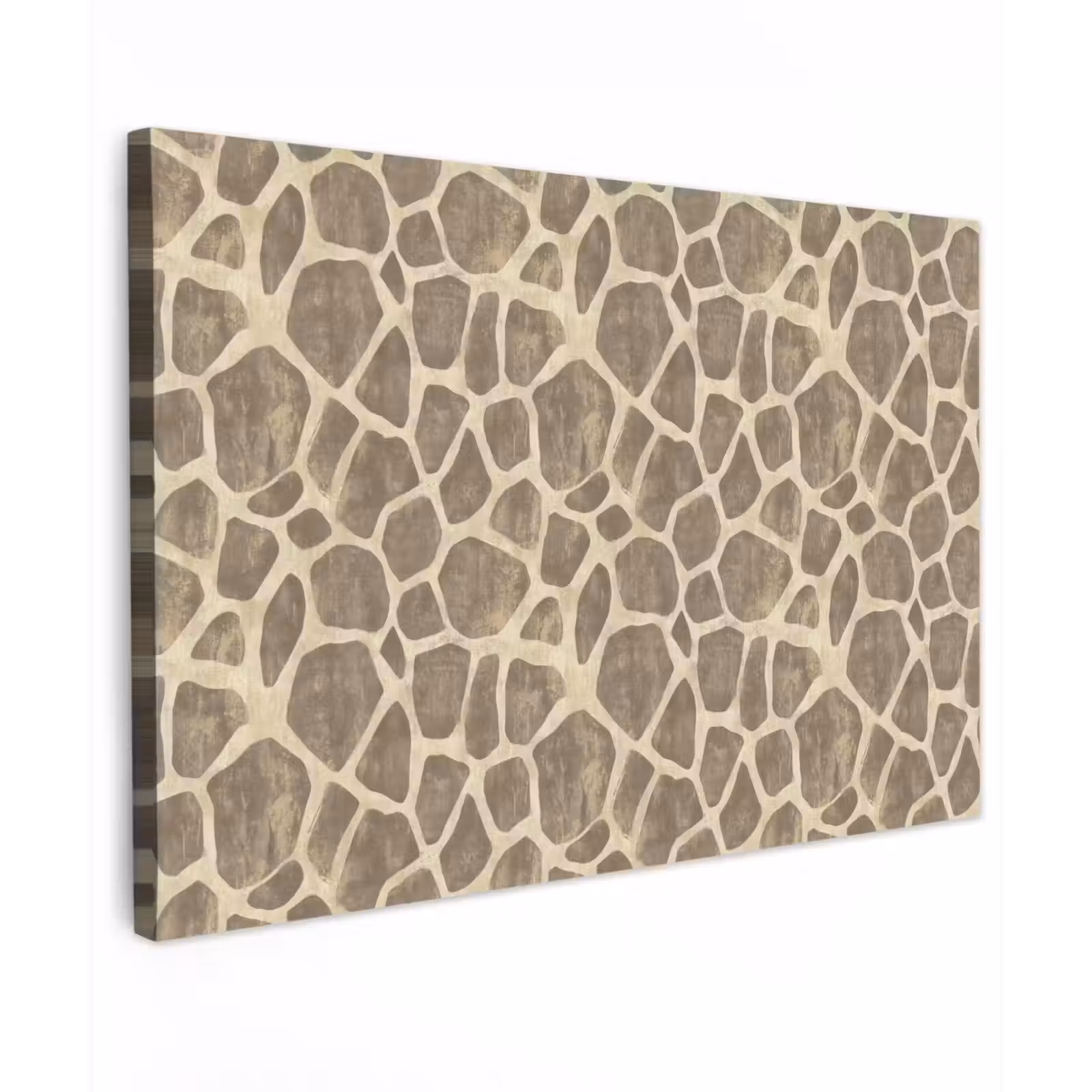 Canvas schilderij - Giraf - Patroon - Beige - Bruin — 1