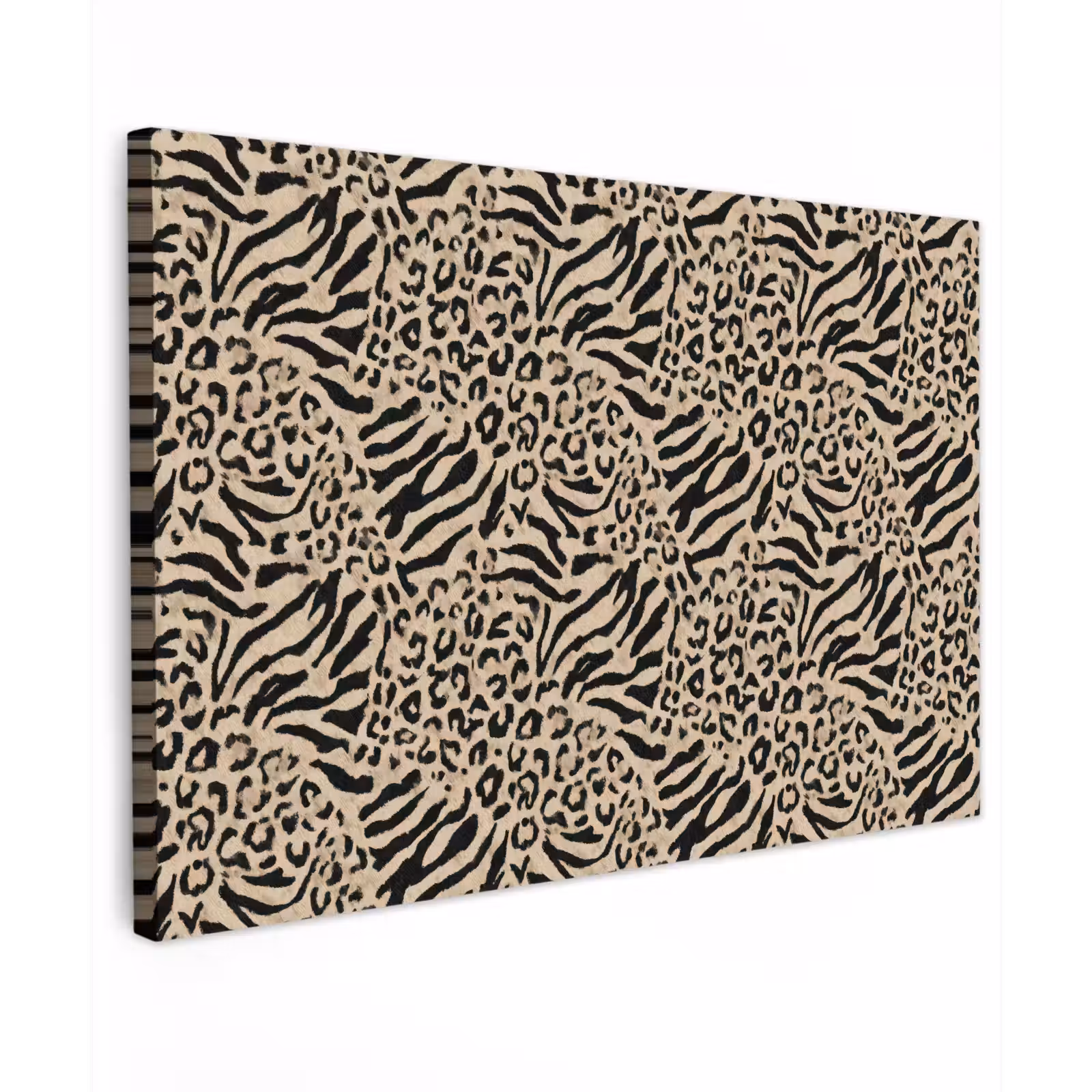 Canvas schilderij - Giraf - Zebra - Motief - Bruin — 1