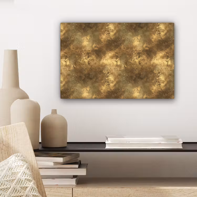 Canvas schilderij - Antiek - Metaallook - Goud — 5