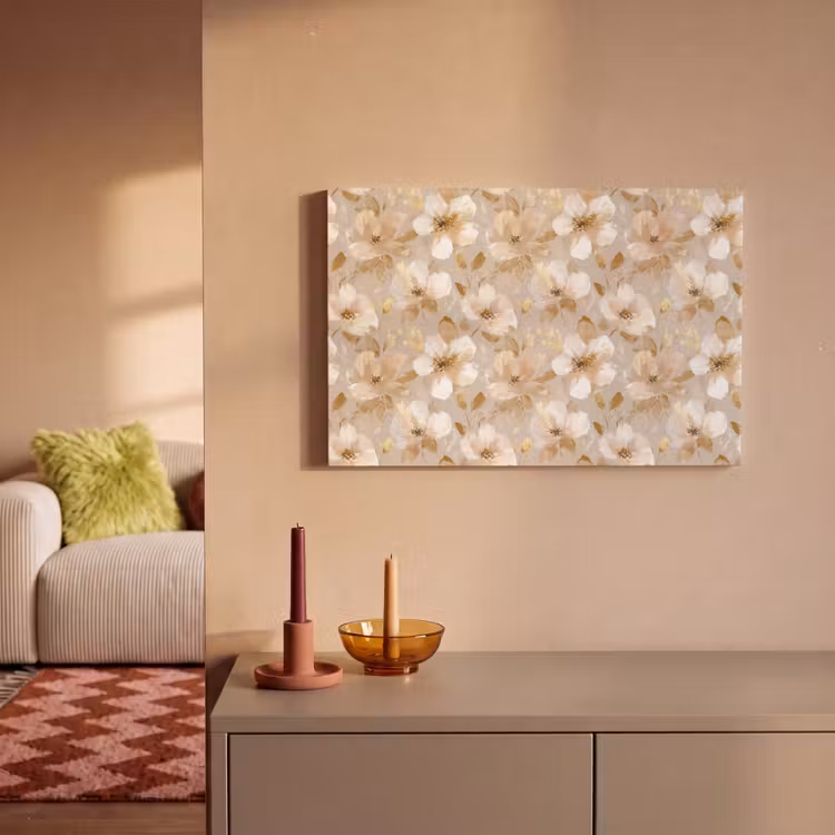 Canvas schilderij - Bloemen - artistiek - Goud — 2