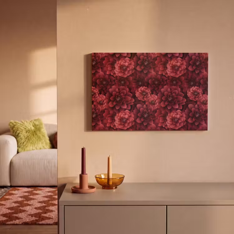Canvas schilderij - Dahlias - Bloemen - Rood — 2