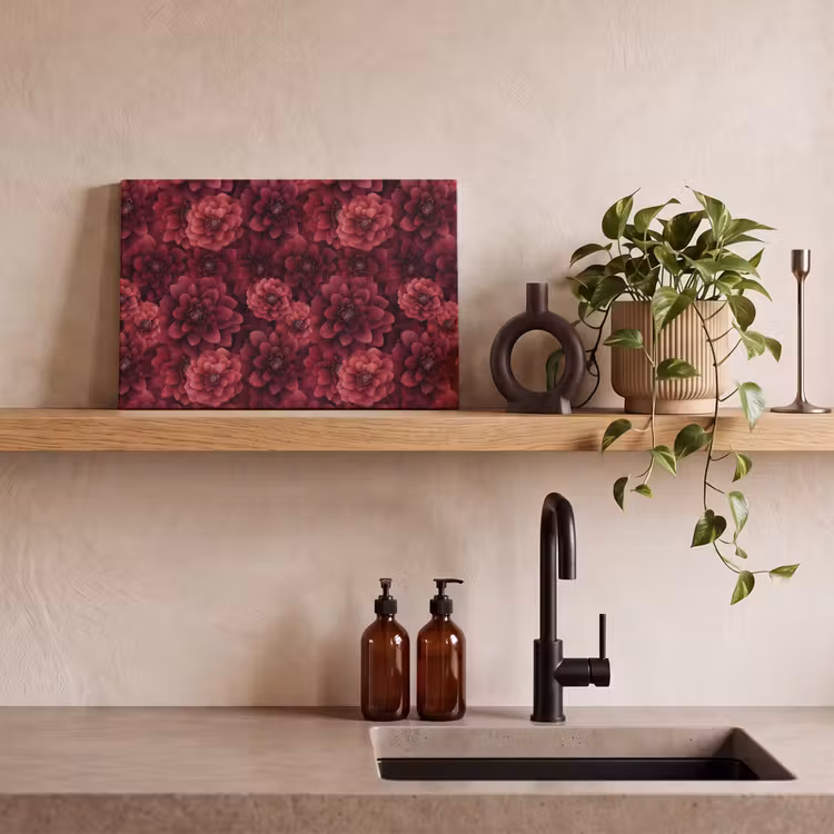 Canvas schilderij - Dahlias - Bloemen - Rood — 3