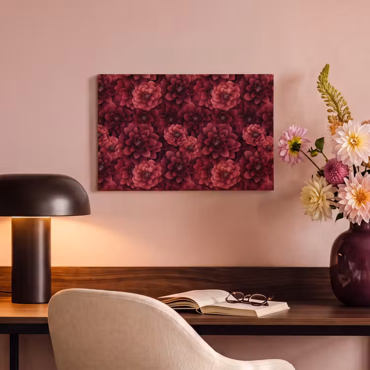 Canvas schilderij - Dahlias - Bloemen - Rood — 4