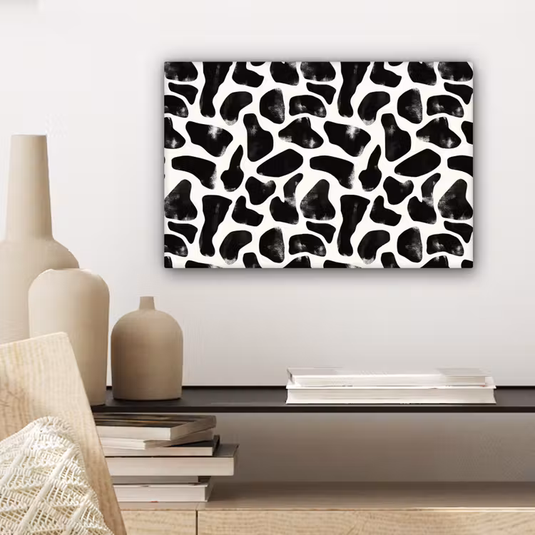 Canvas schilderij - Dierenpatroon - Vlekken - Zwart - Wit — 5