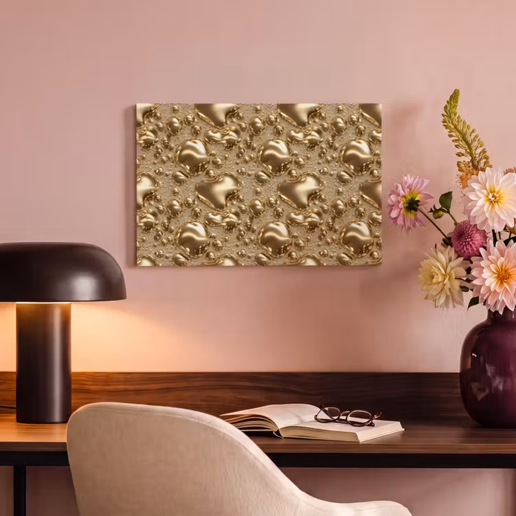 Canvas schilderij - Druppels - Organisch - Goud — 4