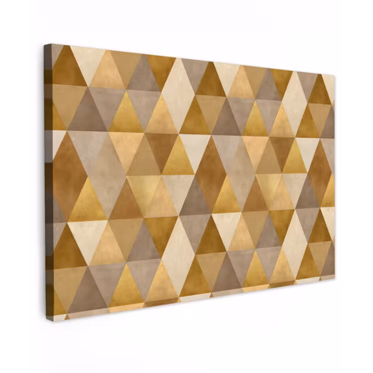 Canvas schilderij - Geometrisch - Driehoek - Goud — 1