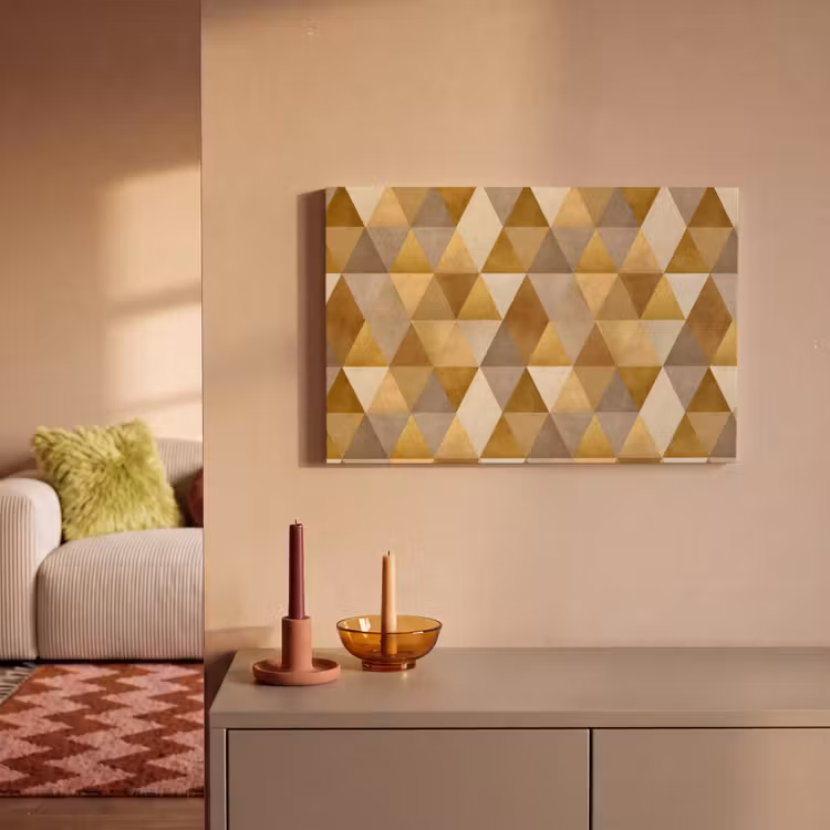 Canvas schilderij - Geometrisch - Driehoek - Goud — 2