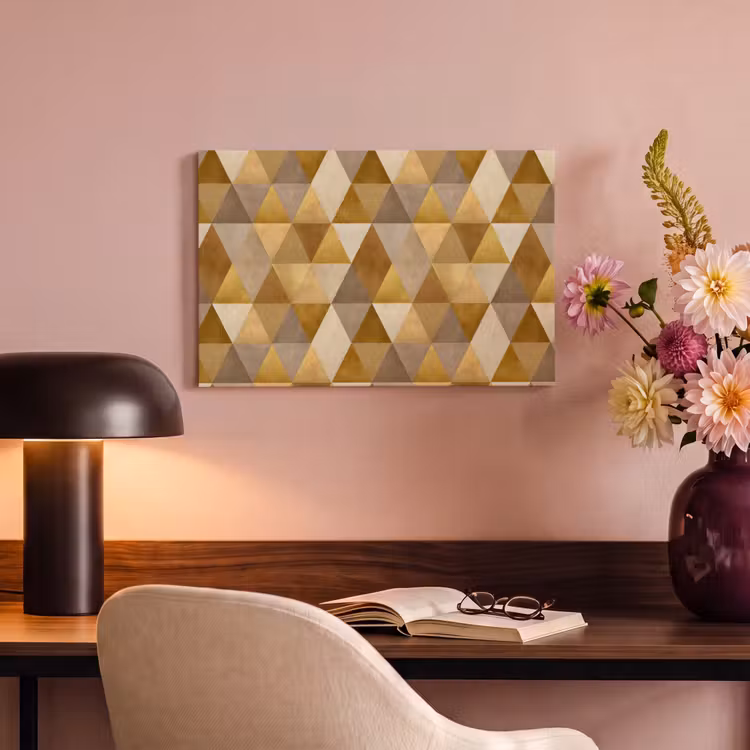 Canvas schilderij - Geometrisch - Driehoek - Goud — 4