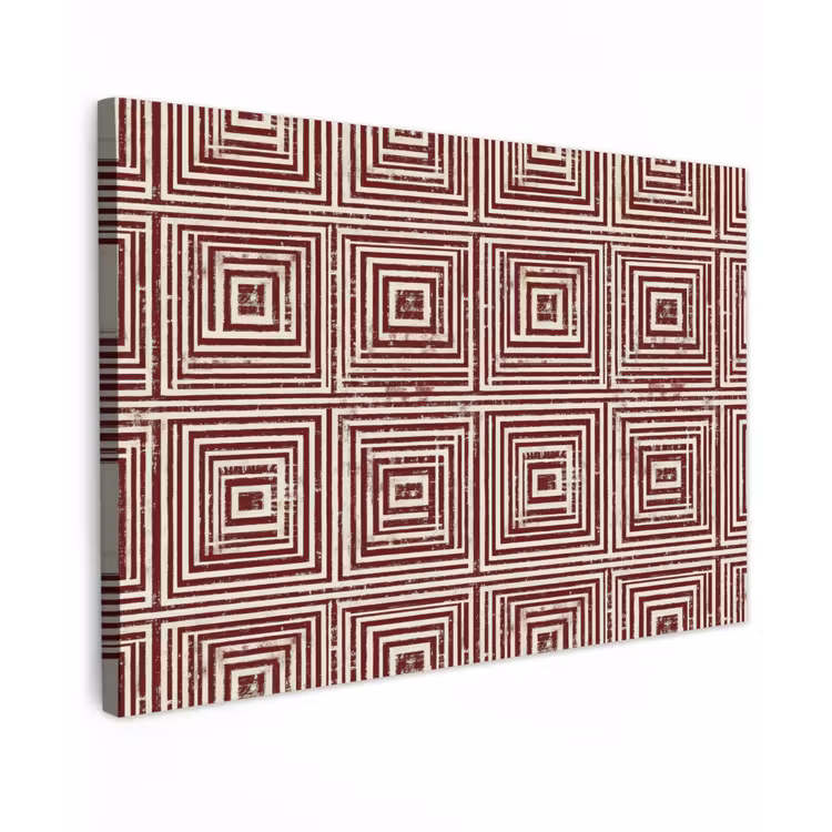 Canvas schilderij - Geometrisch - Patroon - Rood — 1