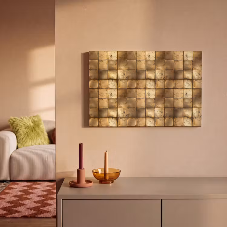 Canvas schilderij - Geometrisch - Tegels - Goud — 2
