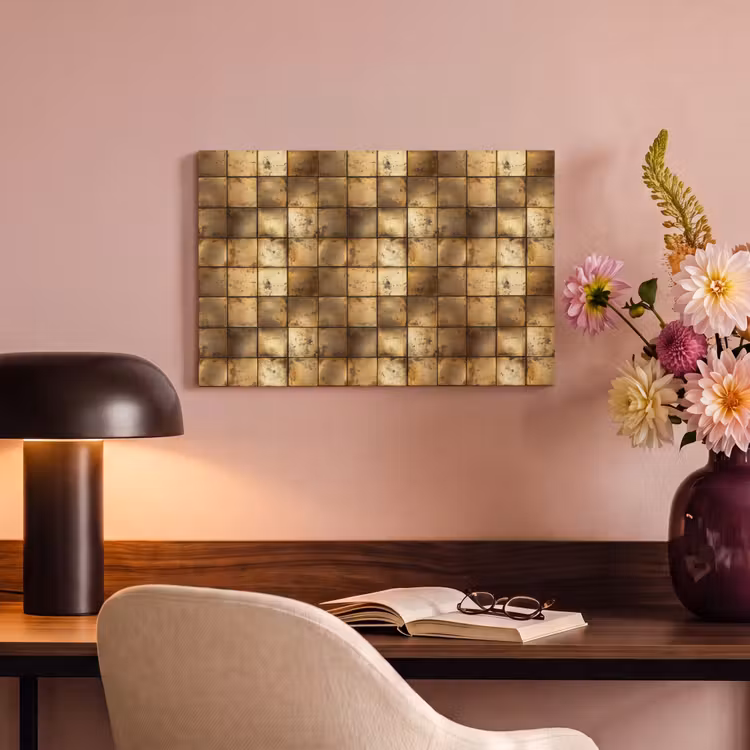 Canvas schilderij - Geometrisch - Tegels - Goud — 4