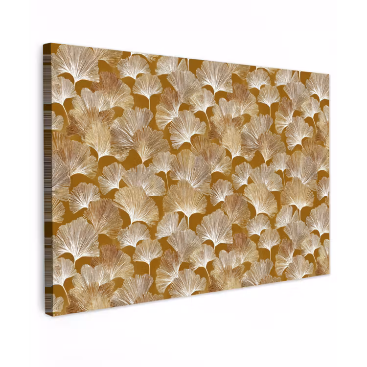 Canvas schilderij - Ginkgo - Bladeren - Goud — 1