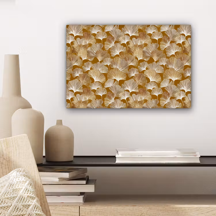 Canvas schilderij - Ginkgo - Bladeren - Goud — 5