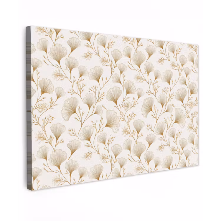 Canvas schilderij - Ginkgo - Takken - Goud — 1