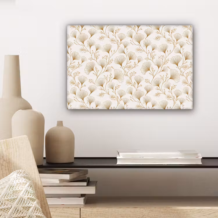 Canvas schilderij - Ginkgo - Takken - Goud — 5