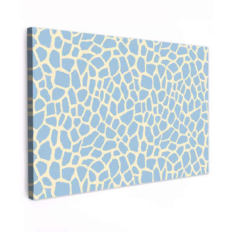 Canvas schilderij - Giraf - Modern - Blauw — 1