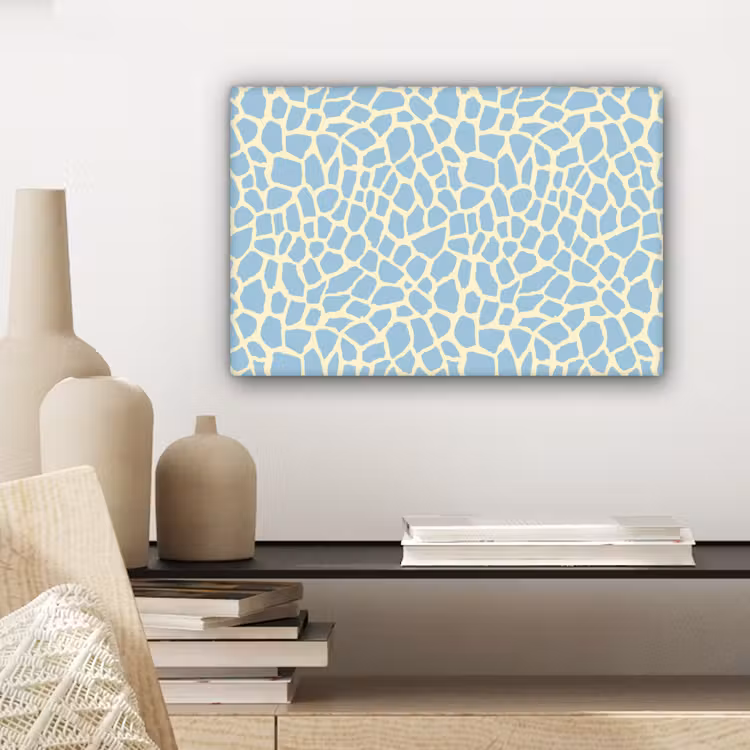Canvas schilderij - Giraf - Modern - Blauw — 5