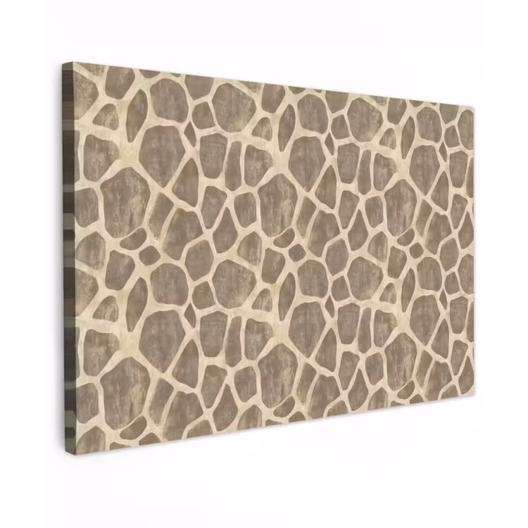 Canvas schilderij - Giraf - Patroon - Beige - Bruin — 1