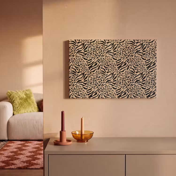 Canvas schilderij - Giraf - Zebra - Motief - Bruin — 2