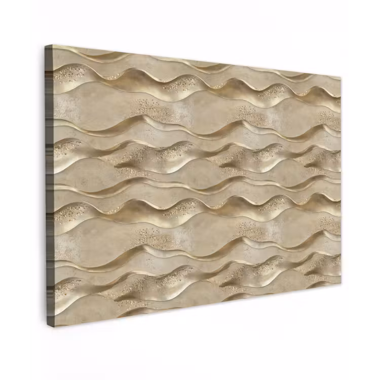 Canvas schilderij - Golven - Patroon - Goud — 1