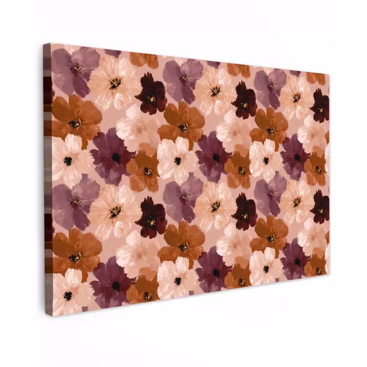 Canvas schilderij - Bloemen - Abstract - Aardetinten — 1