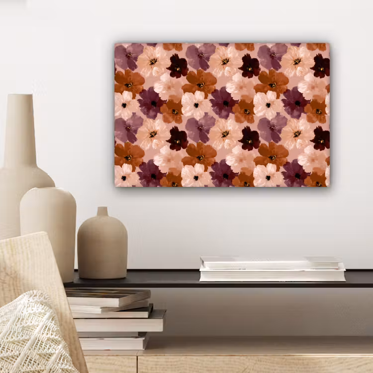 Canvas schilderij - Bloemen - Abstract - Aardetinten — 5