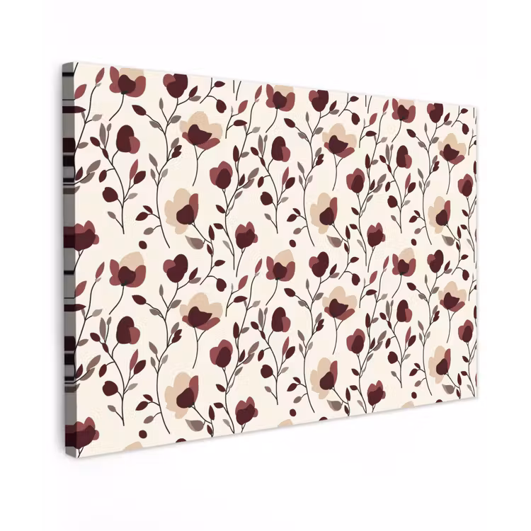 Canvas schilderij - Bloemen - Botanisch - Bordeaux — 1