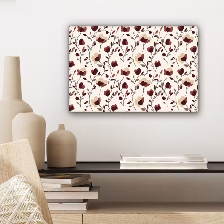 Canvas schilderij - Bloemen - Botanisch - Bordeaux — 5