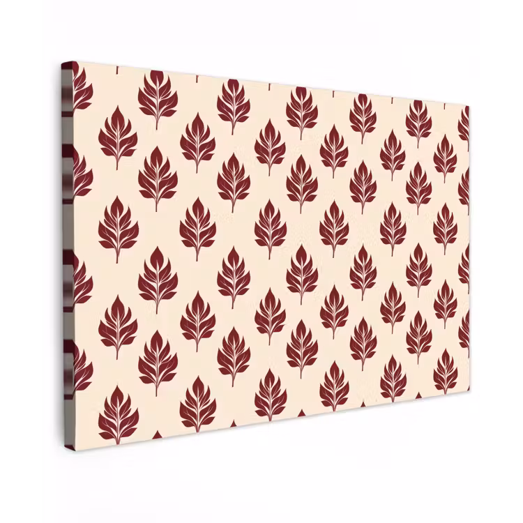 Canvas schilderij - Botanisch - Patroon - Bordeaux — 1