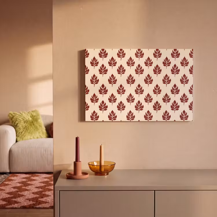 Canvas schilderij - Botanisch - Patroon - Bordeaux — 2