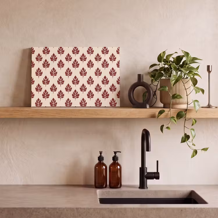 Canvas schilderij - Botanisch - Patroon - Bordeaux — 3