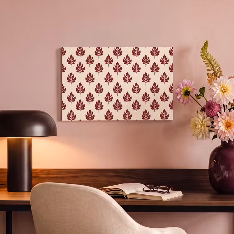 Canvas schilderij - Botanisch - Patroon - Bordeaux — 4
