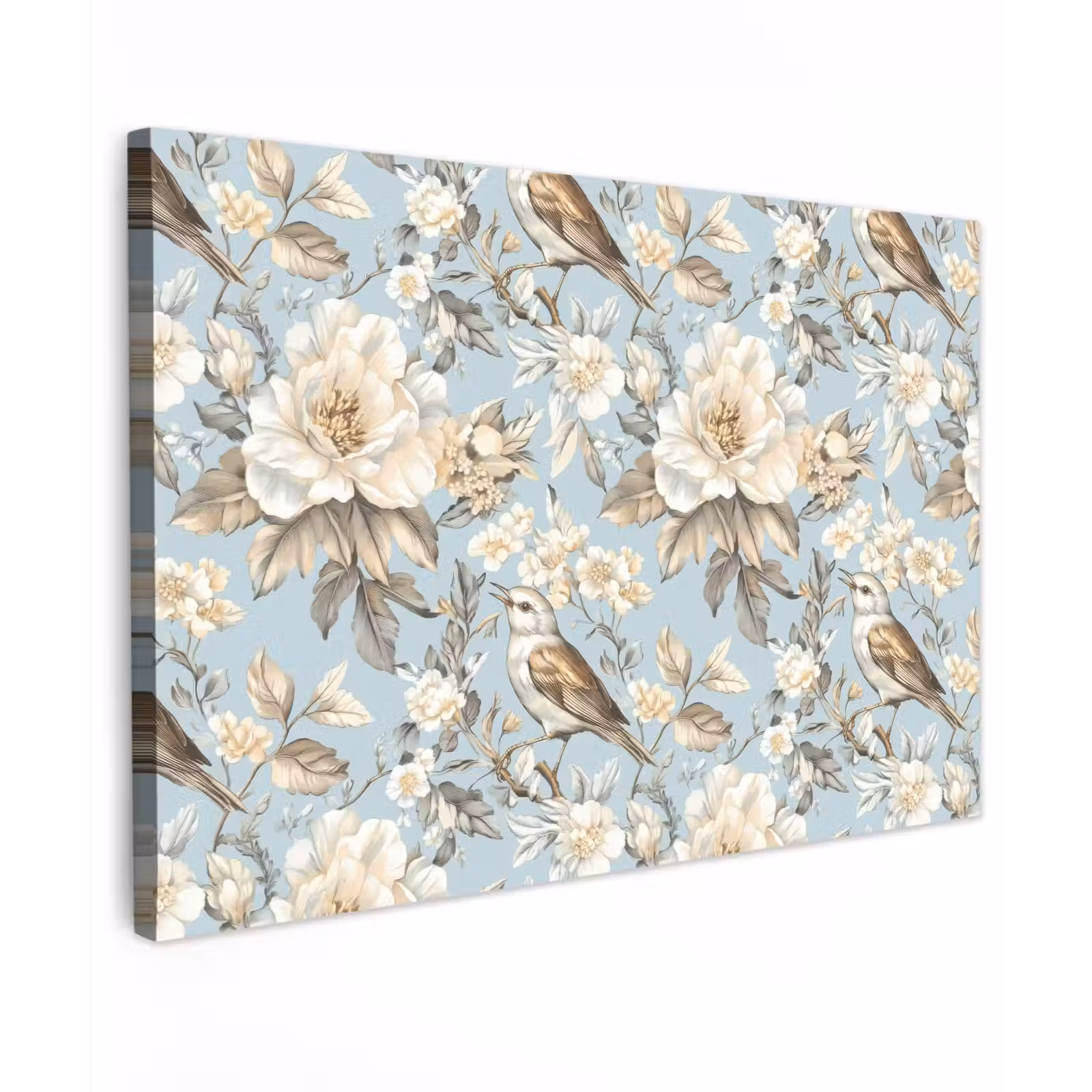 Canvas schilderij - Botanisch - Zangvogel - Blauw — 1