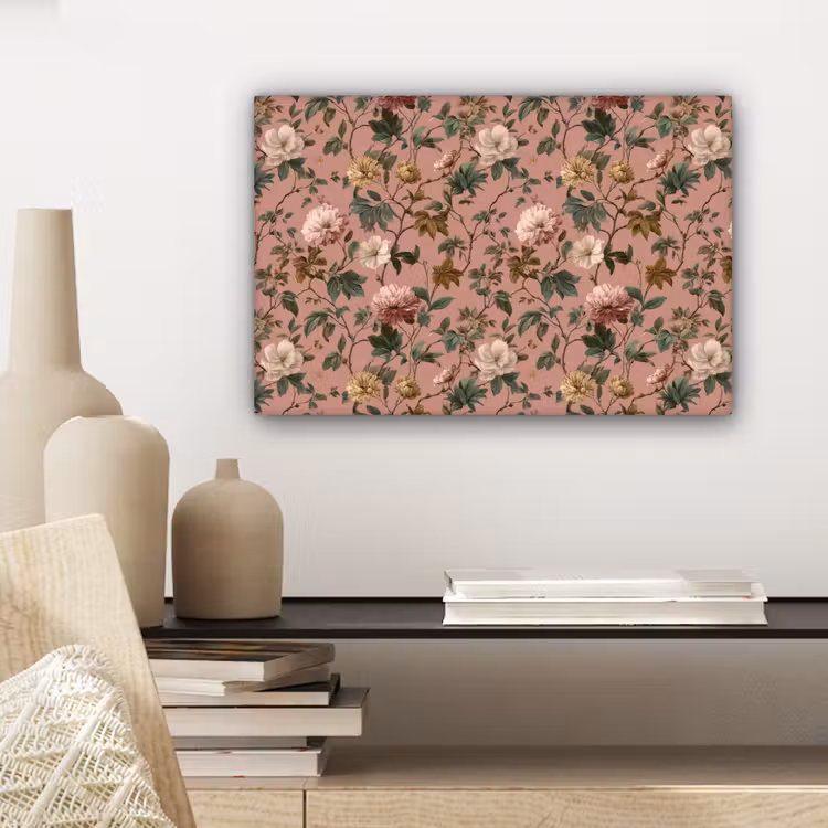 Canvas schilderij - Bloemen - Klassiek - Roze — 5