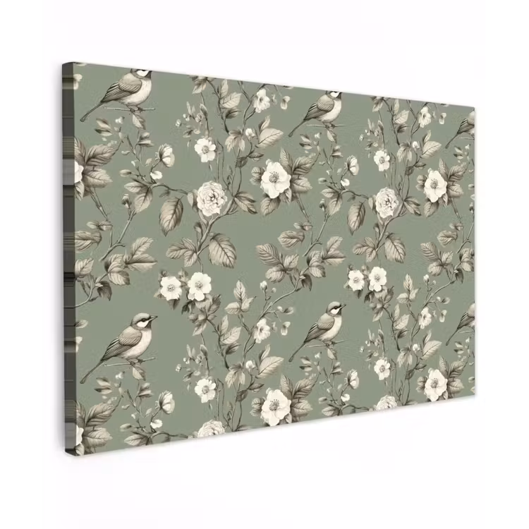 Canvas schilderij - Botanisch - Vogels - Groen — 1