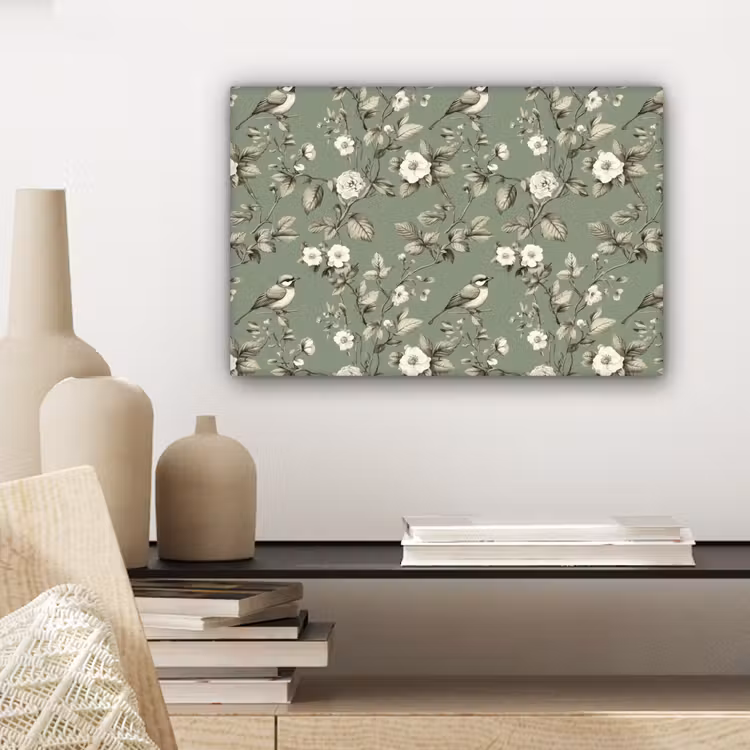 Canvas schilderij - Botanisch - Vogels - Groen — 5