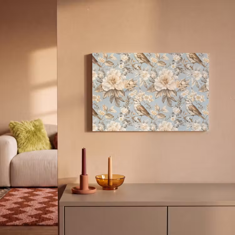 Canvas schilderij - Botanisch - Zangvogel - Blauw — 2