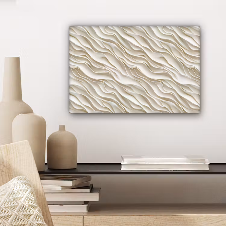 Canvas schilderij - Golven - Wit - Minimalistisch — 5