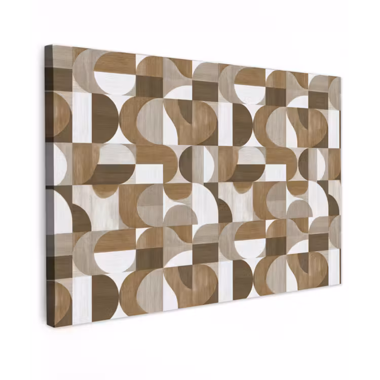 Canvas schilderij - Abstract - Retro - Bruin — 1