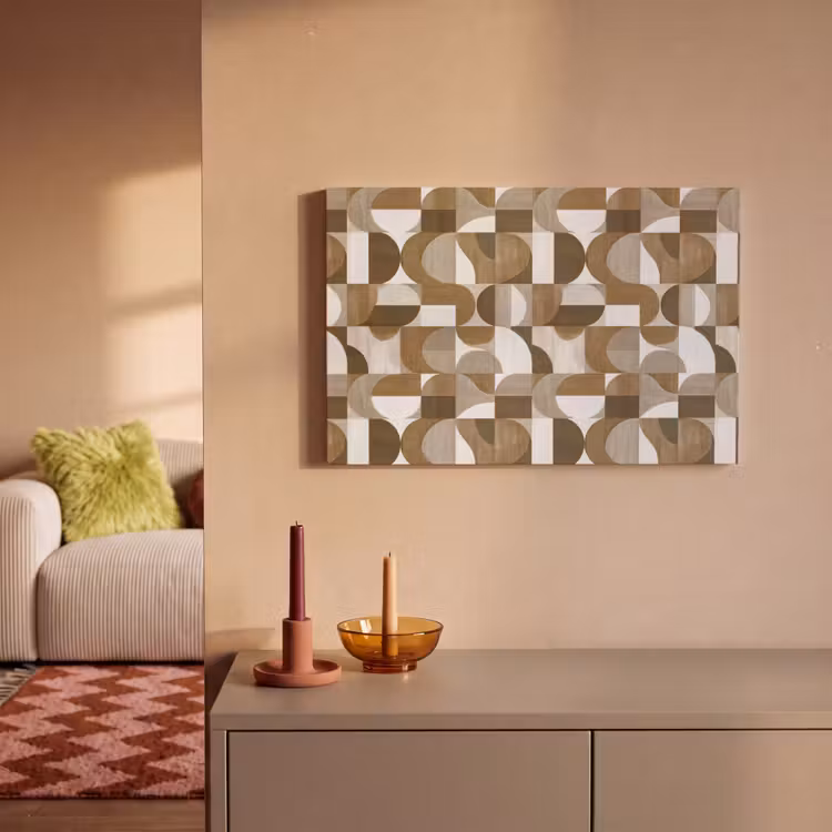 Canvas schilderij - Abstract - Retro - Bruin — 2