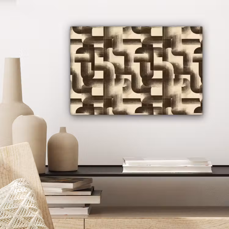 Canvas schilderij - Abstract - Retro - Zwart — 5