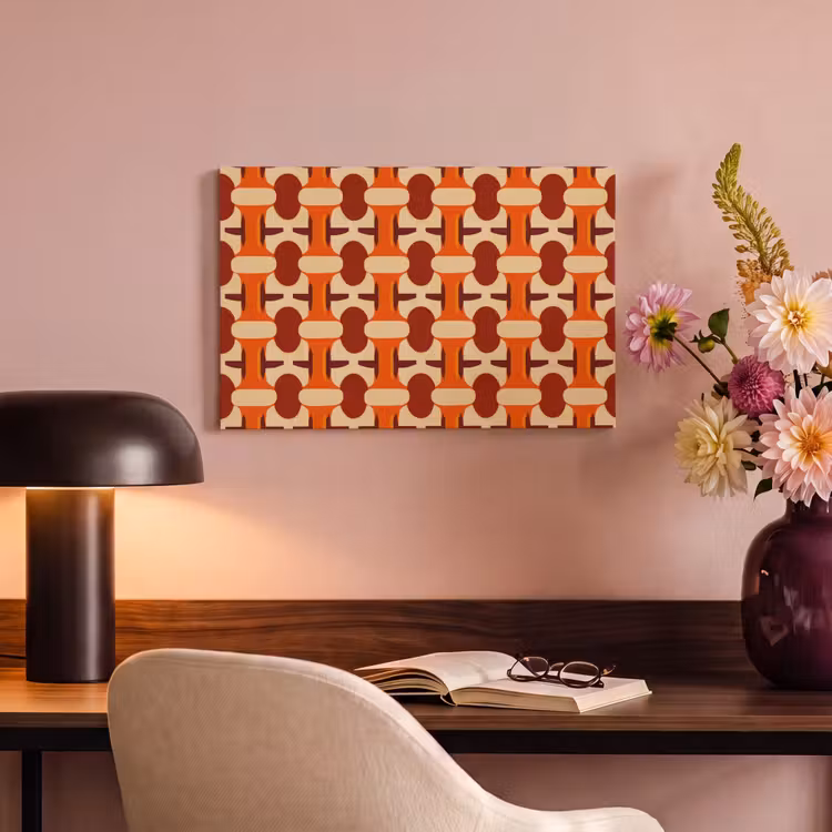 Canvas schilderij - Geometrisch - Retro - Oranje — 4