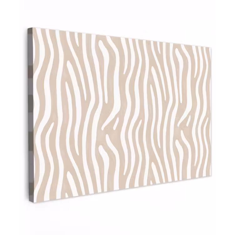Canvas schilderij - Abstract - Zebra - Beige — 1