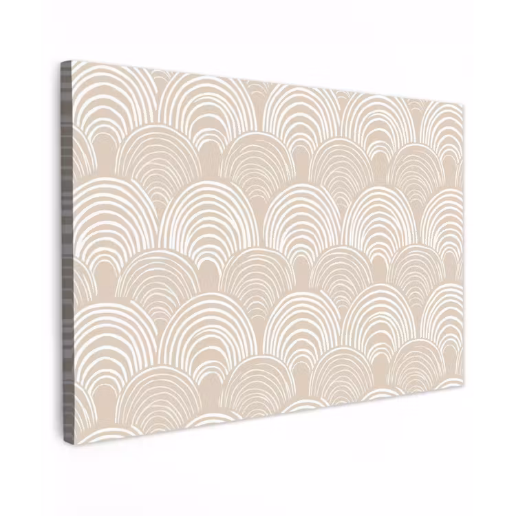 Canvas schilderij - Golven - Structuur - Beige — 1