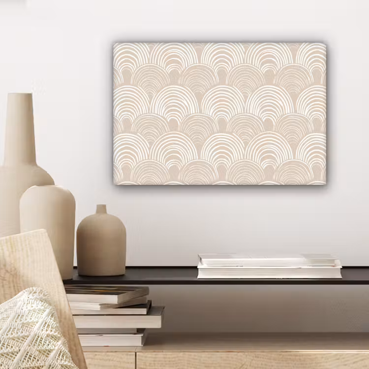 Canvas schilderij - Golven - Structuur - Beige — 5