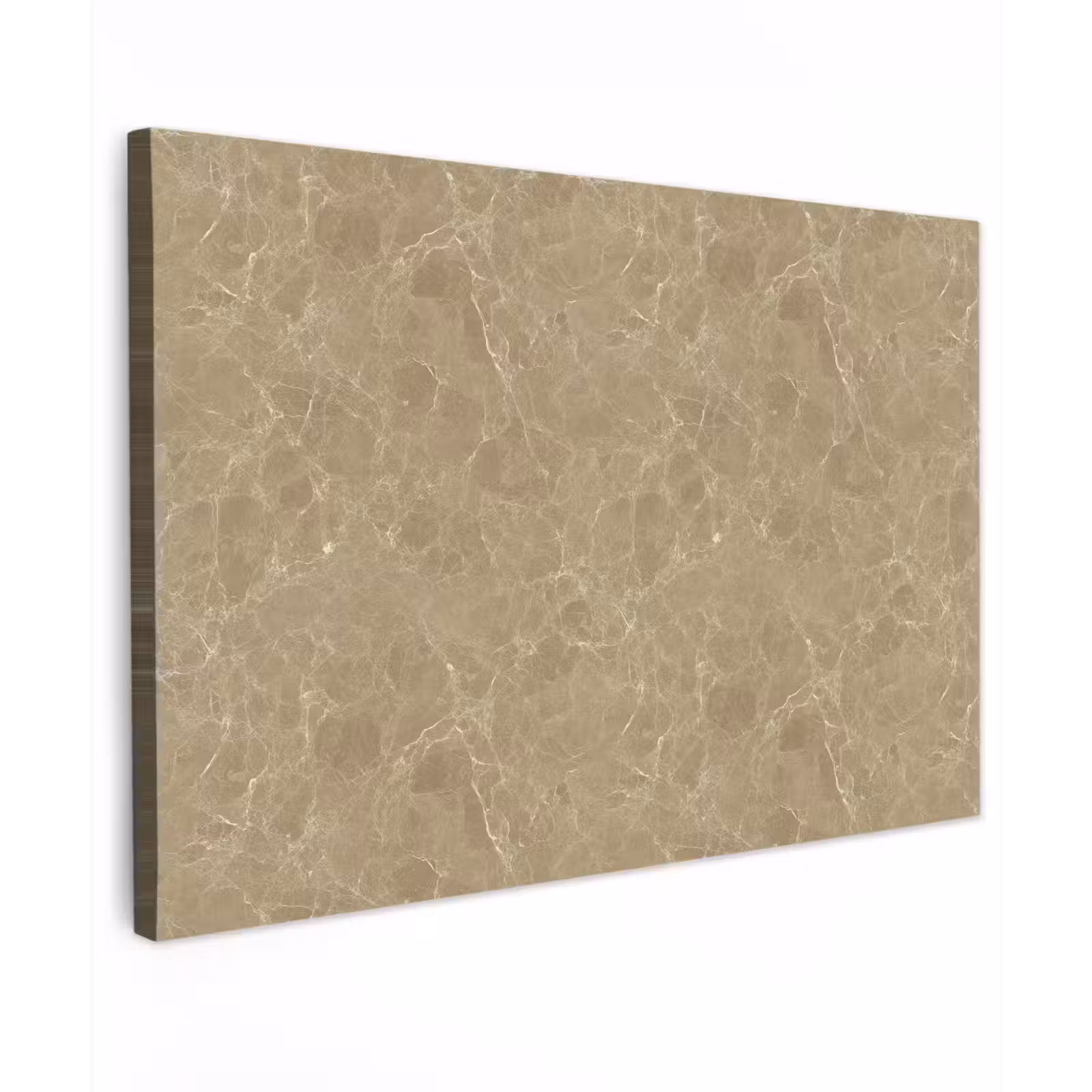 Canvas schilderij - Beige - Marmer - Witte aders — 1