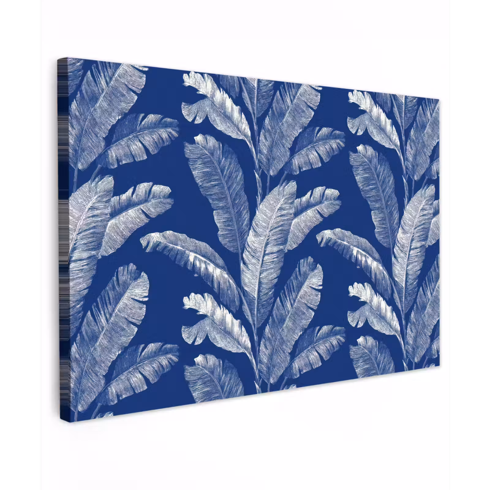Canvas schilderij - Blad - Palm - Blauw — 1
