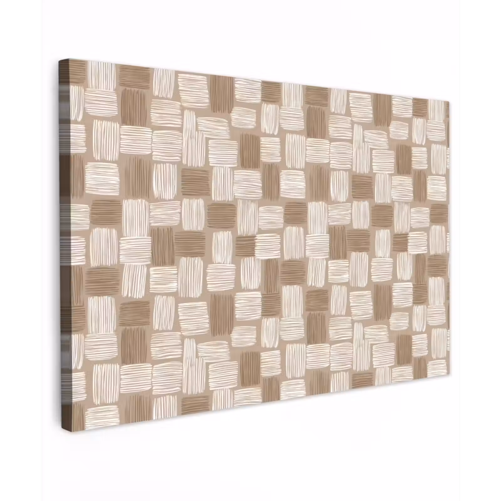 Canvas schilderij - Blok - Patroon - Bruin — 1